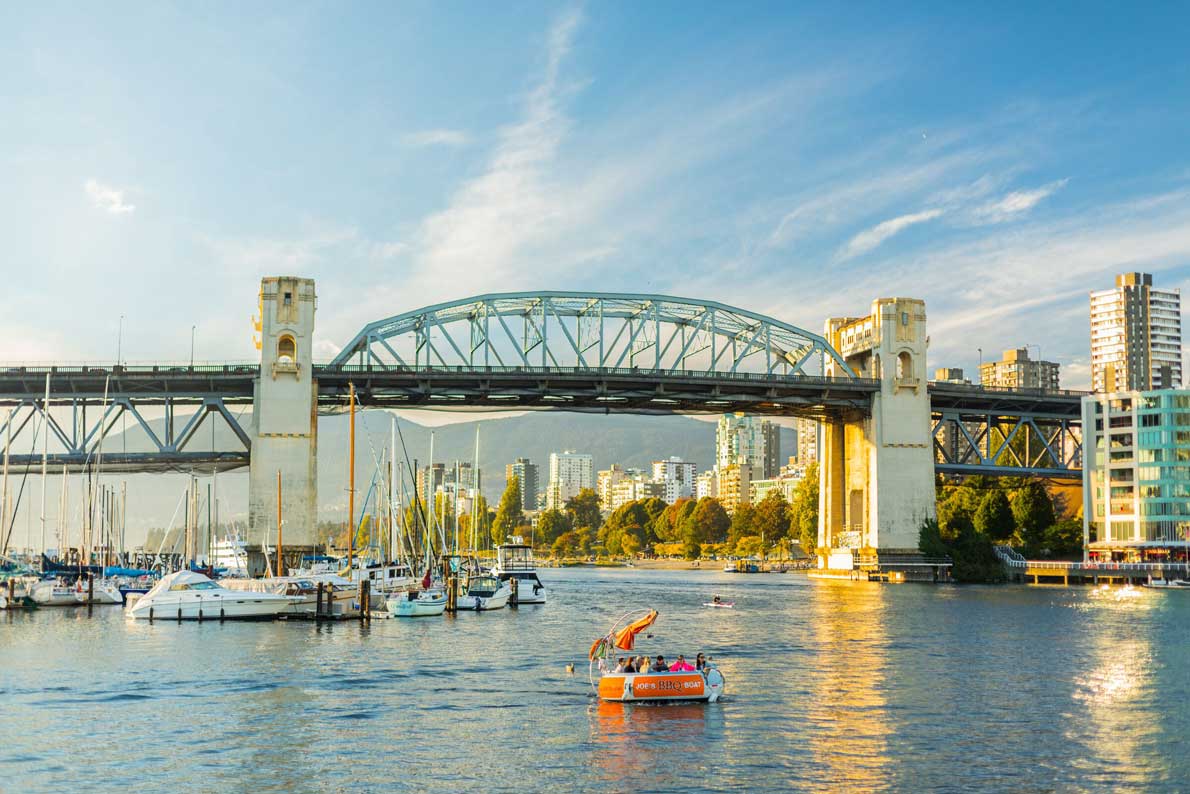 Burrard Street Bridge, bbq boat
